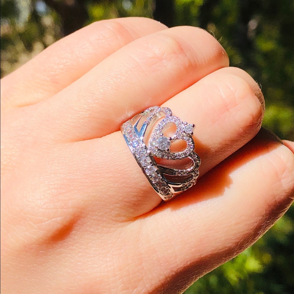 925 Sterling silver white sapphire crown - Picture 7 of 7